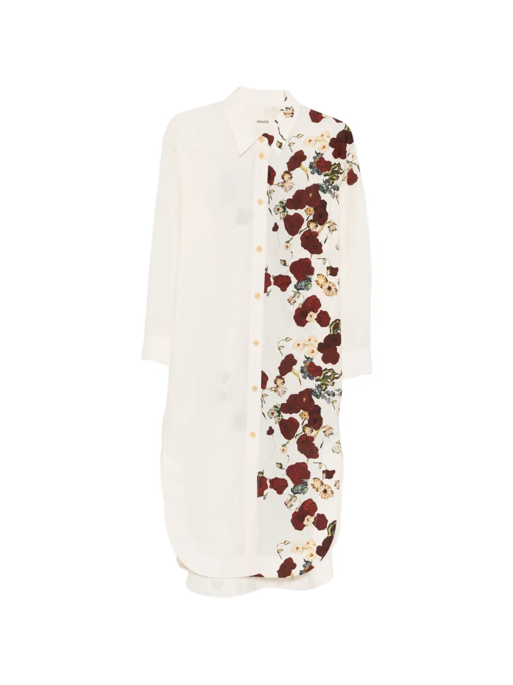 

Платье миди с цветочным принтом Gloria Khaite, бежевый