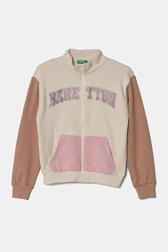 

Детская хлопковая толстовка United Colors Of Benetton, бежевый