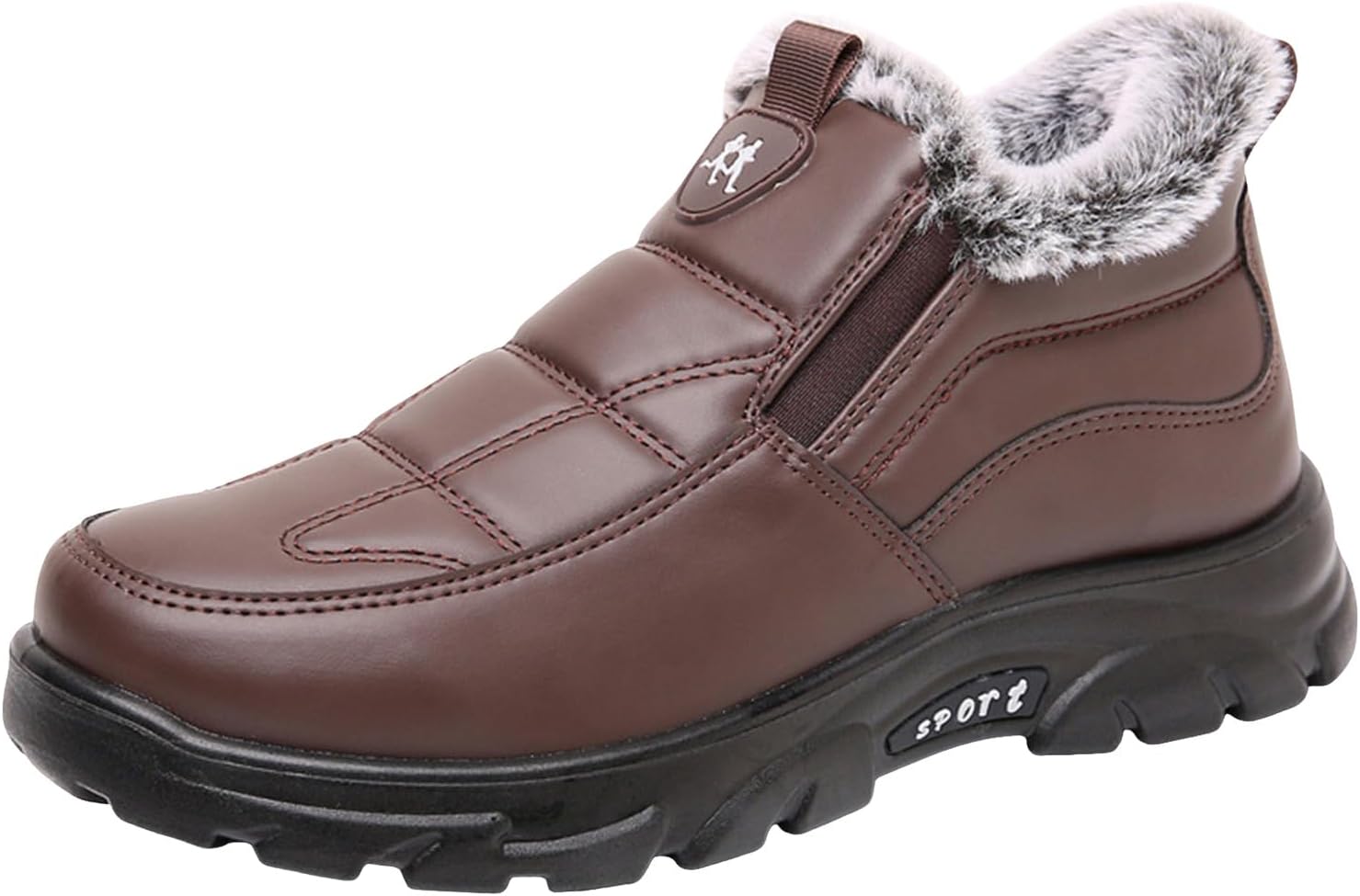 

Мужские зимние ботинки IWIHMIV, теплые ботильоны, кроссовки, удобные повседневные, с противоскользящей подошвой, хлопковые ботильоны, коричневый