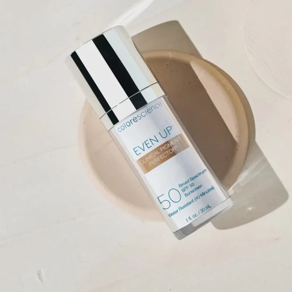 Colorescience Even Up Clinical Pigment Perfector, водостойкий минеральный солнцезащитный крем и праймер для лица, защита от УФ-излучения широкого спектра действия 50 SPF, 35 мл., brown — фото 4