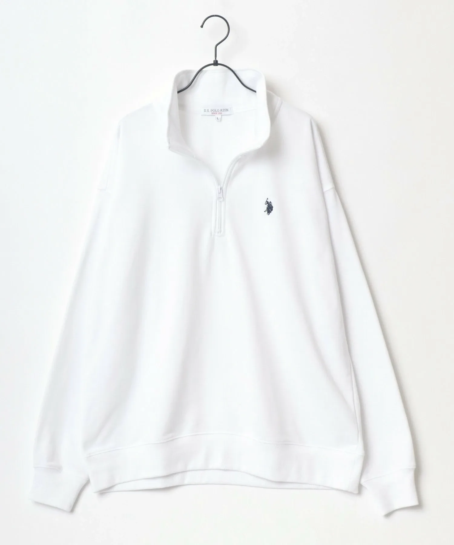 Мужская флисовая толстовка US POLO ASSN., с застежкой-молнией до середины груди. U.S. Polo Assn., white — фото 4