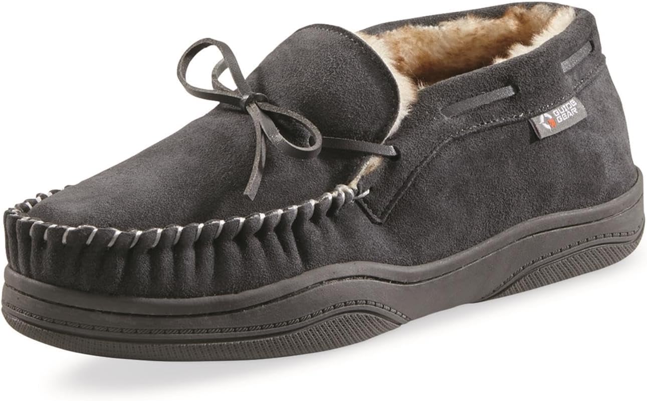 Мужские мокасины-тапочки Guide Gear из замши, стиль Чакка, для дома и улицы, Charcoal — фото 2
