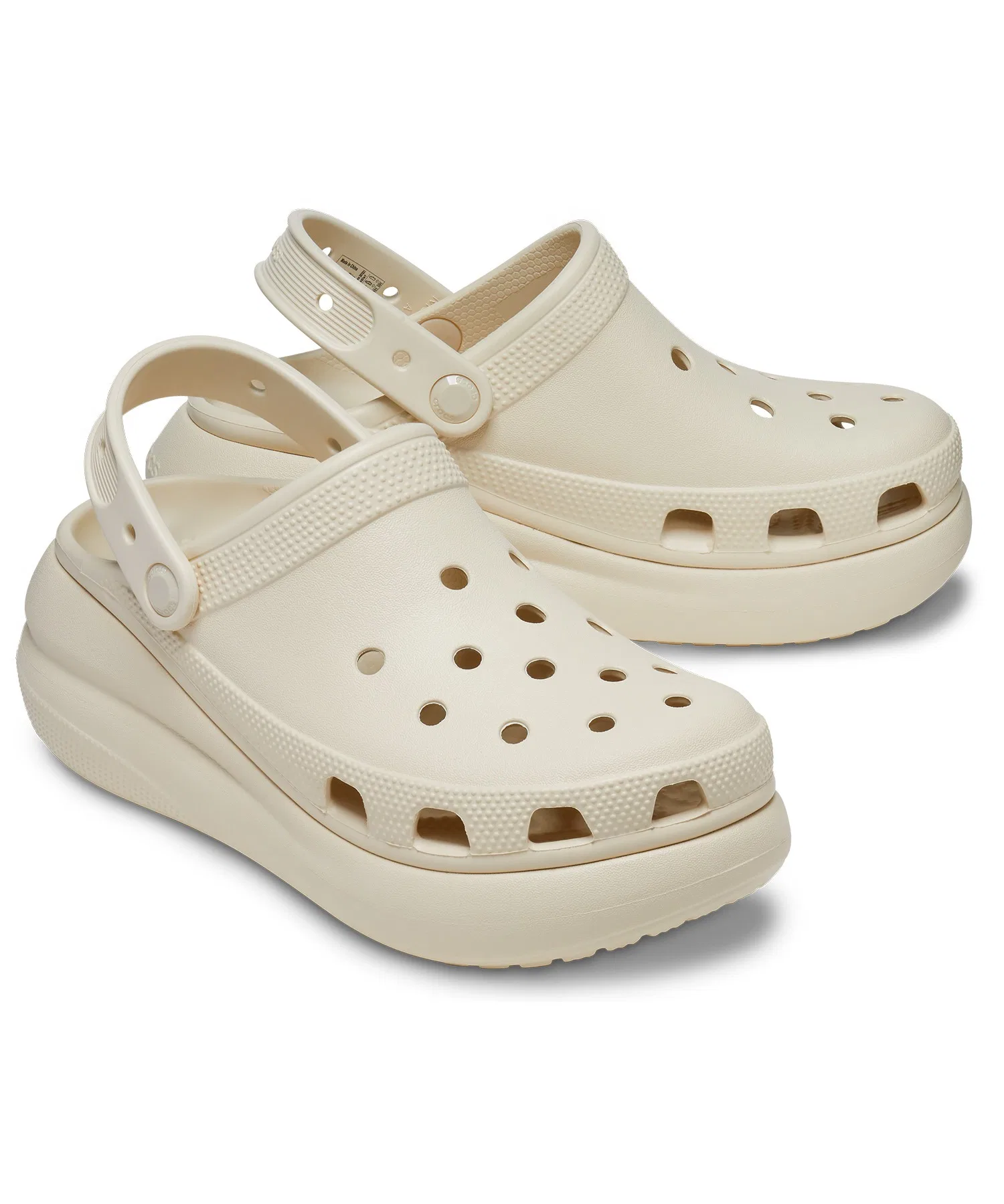 Унисекс сандалии на платформе Crocs Classic Crush Clog бежевые