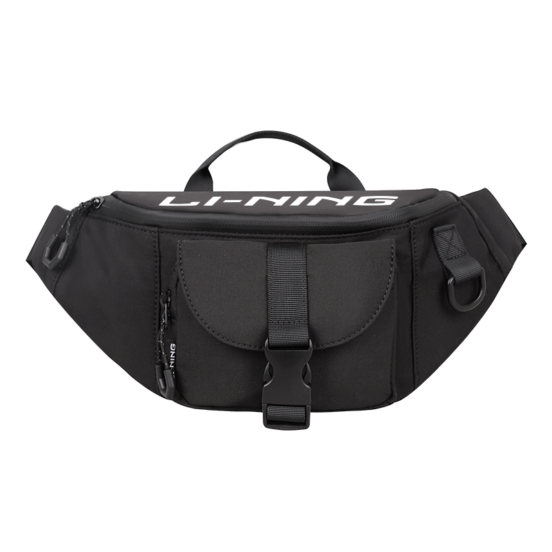 

LINING Спортивная поясная сумка из полиэстера унисекс черная, Black