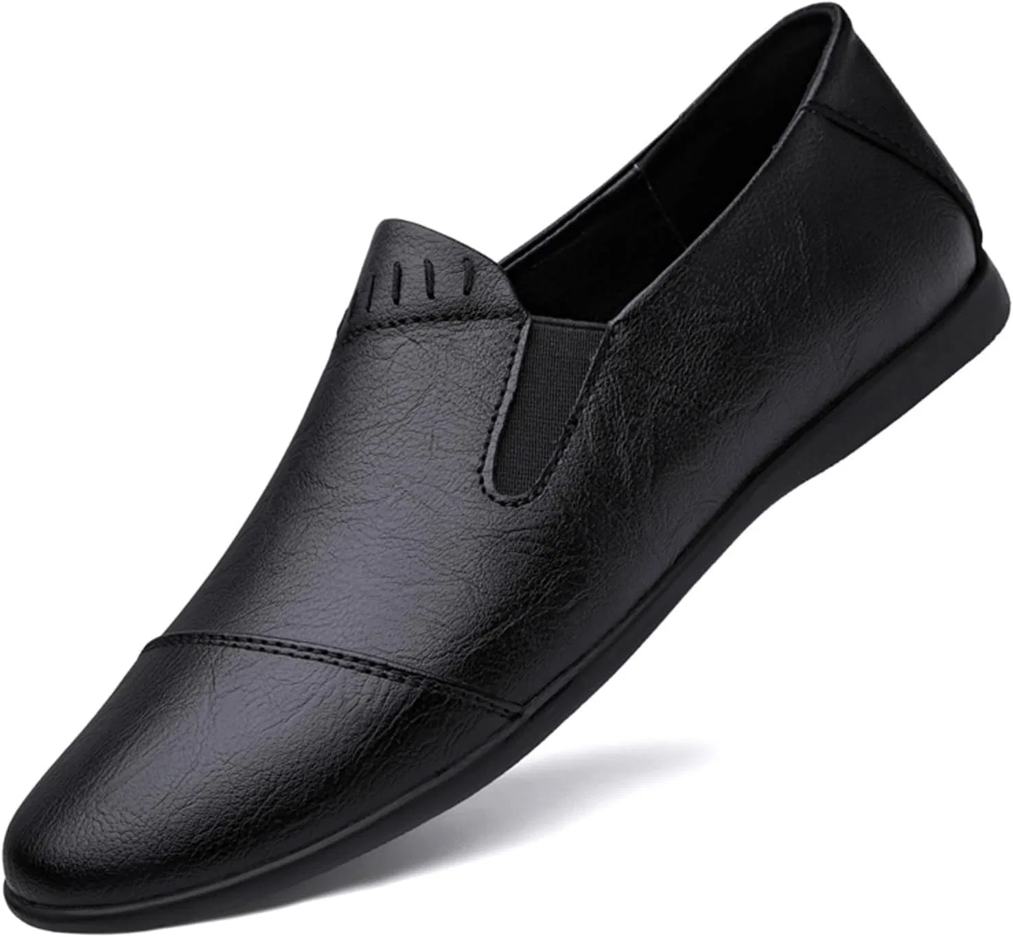 Лоферы кожаные искусственные мужские, Black DHFIRUFSHLO