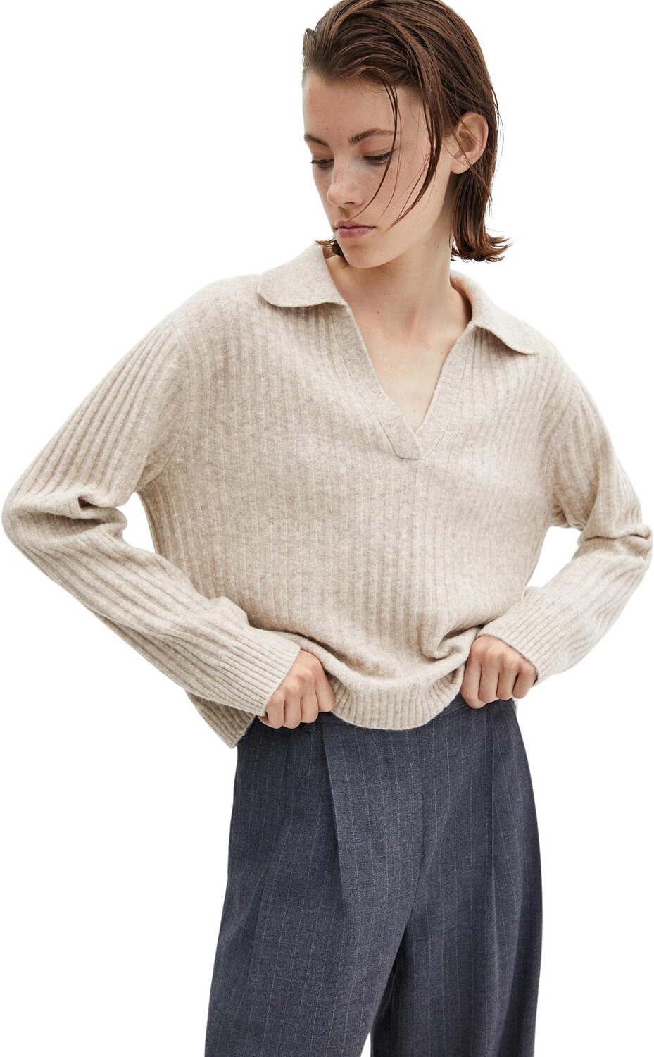 

Свитер MANGO Bowl Sweater, цвет Stone