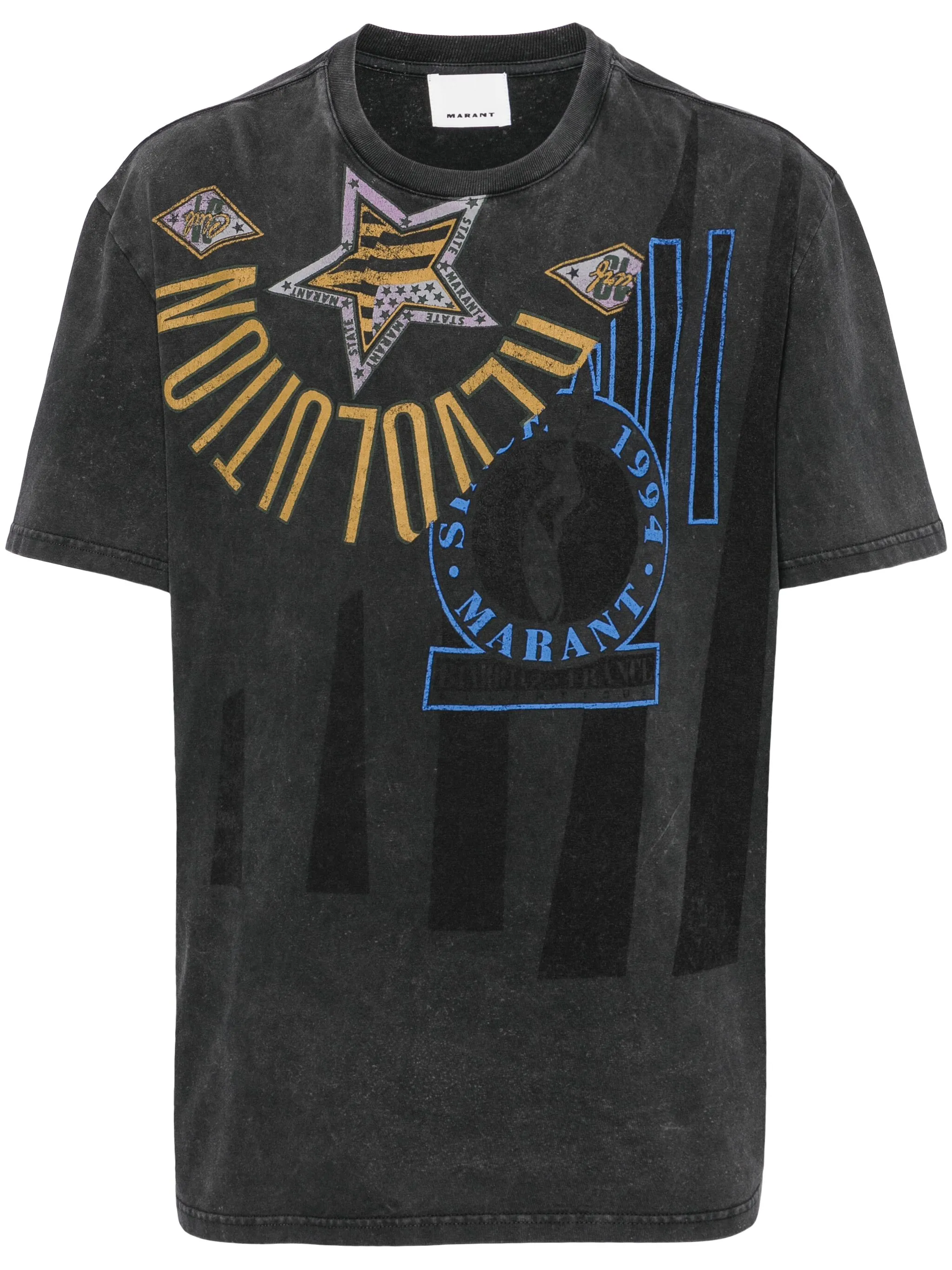 

Футболка Hugo с графичным принтом Marant, серый