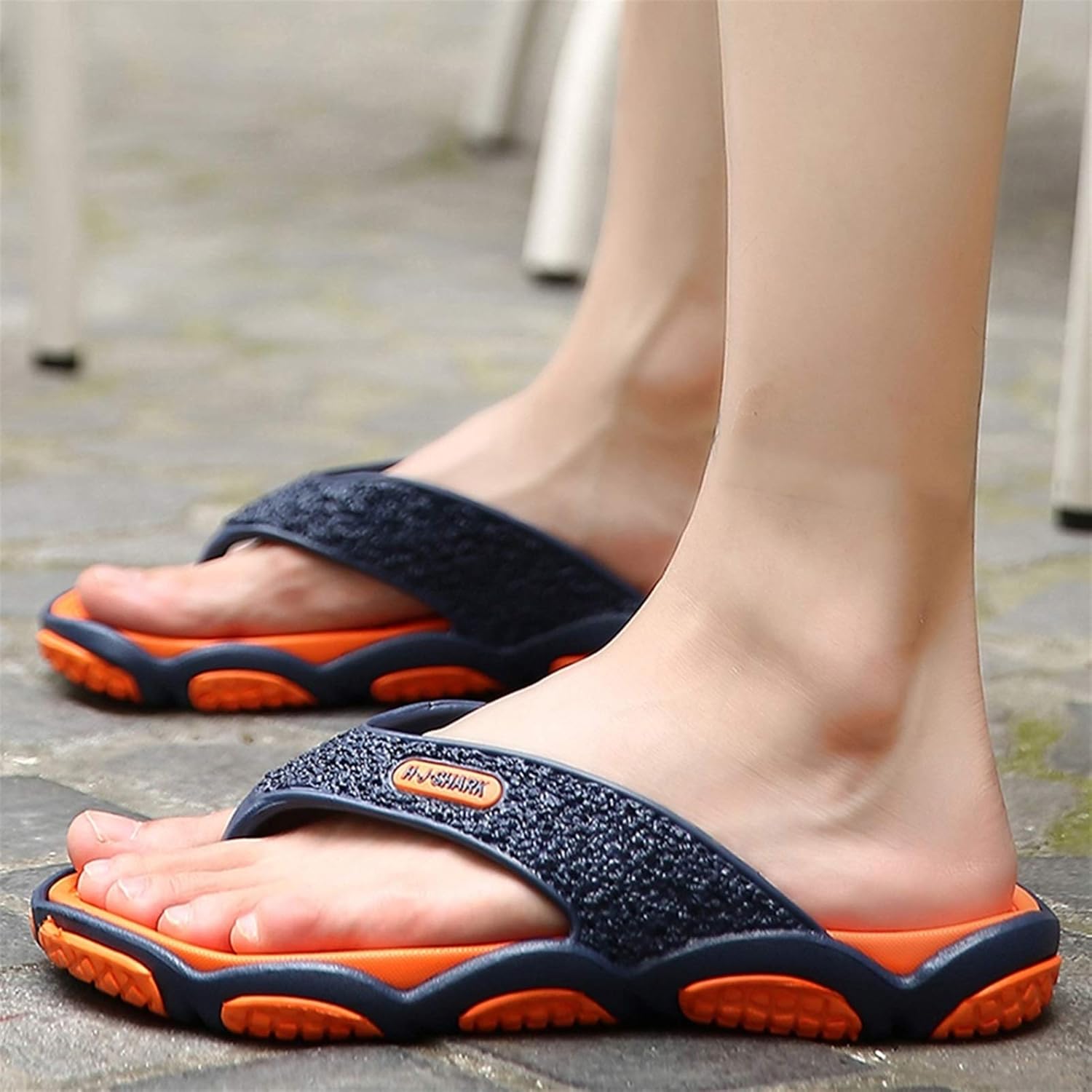 Шлепанцы YXCKG Flip Flop с тремя ремешками, открытые летние тапочки, оранжевый — фото 3