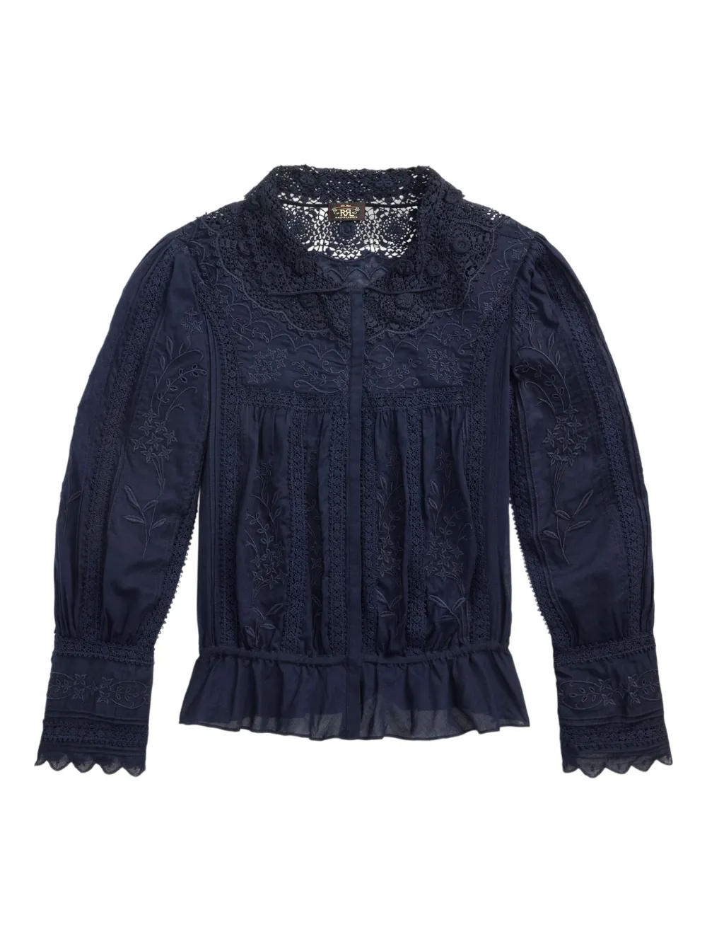 

Блузка с кружевными вставками Ralph Lauren RRL, синий