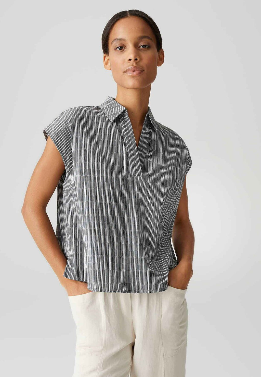 

Блуза REGULAR FIT STRIPES SEERSUCKER OPUS, синий