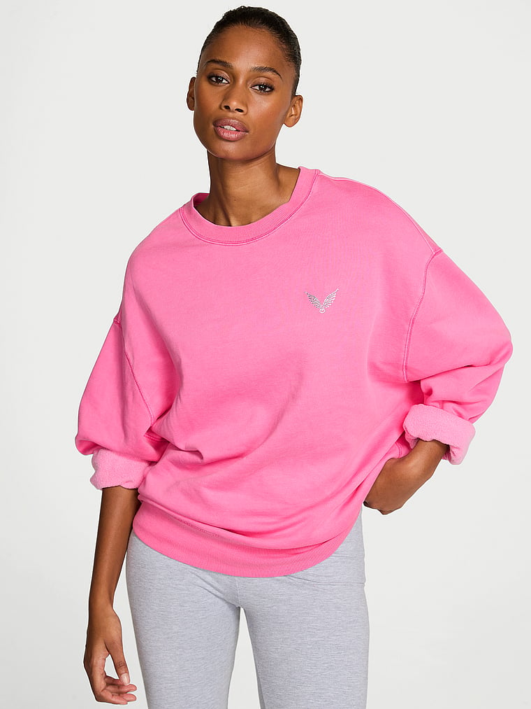 

Легкая флисовая толстовка с круглым вырезом Angel Essentials, washed hollywood pink