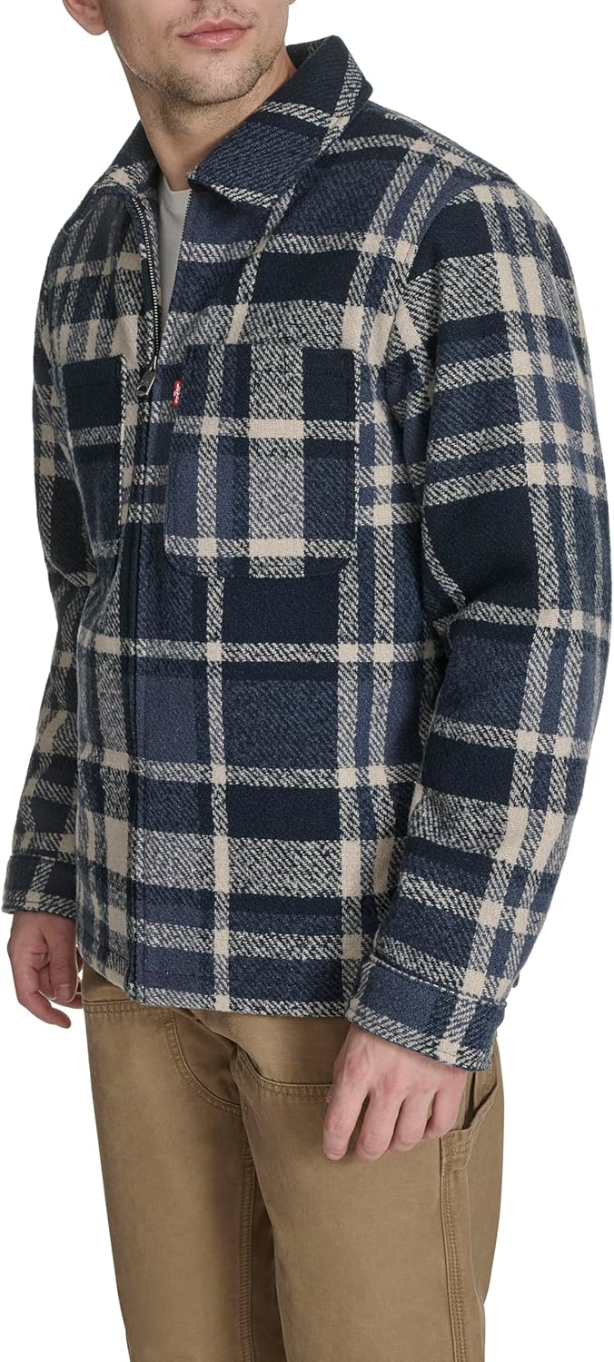 Мужская куртка Levi's Depot из шерстяной смеси, Blue Plaid — фото 3