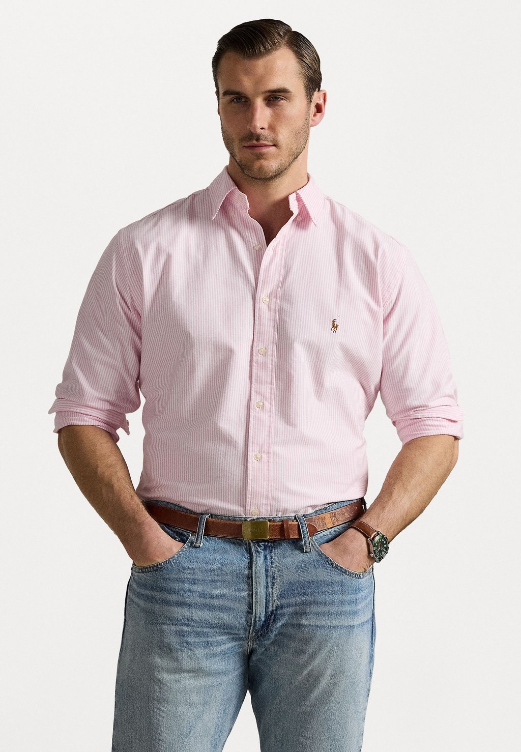 

Рубашка STRIPED OXFORD SHIRT Polo Ralph Lauren Big & Tall, розовый