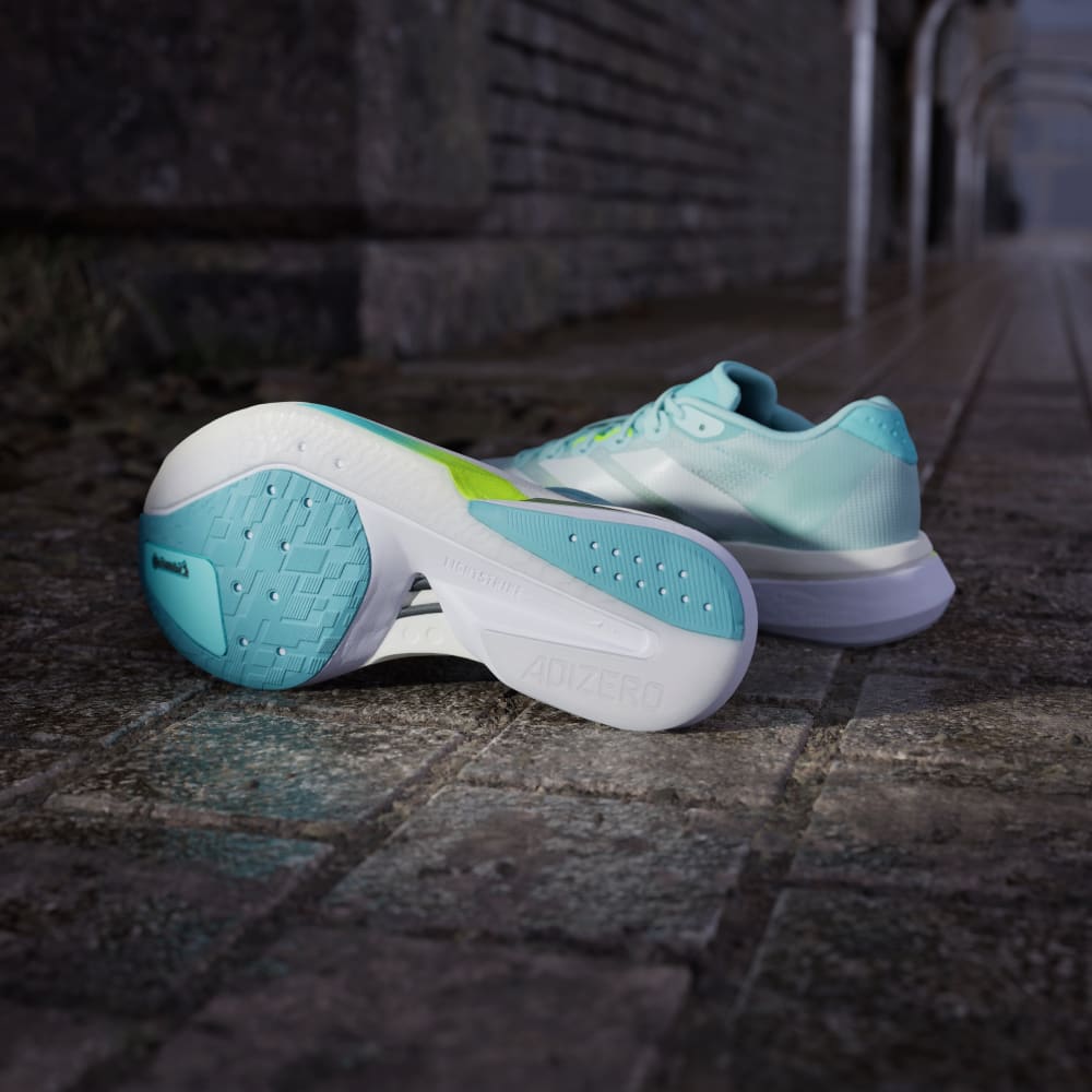 Кроссовки Adidas Adizero Boston 13 Shoes, цвет Semi Flash Aqua/Zero Metalic/Lucid Lemon — фото 3