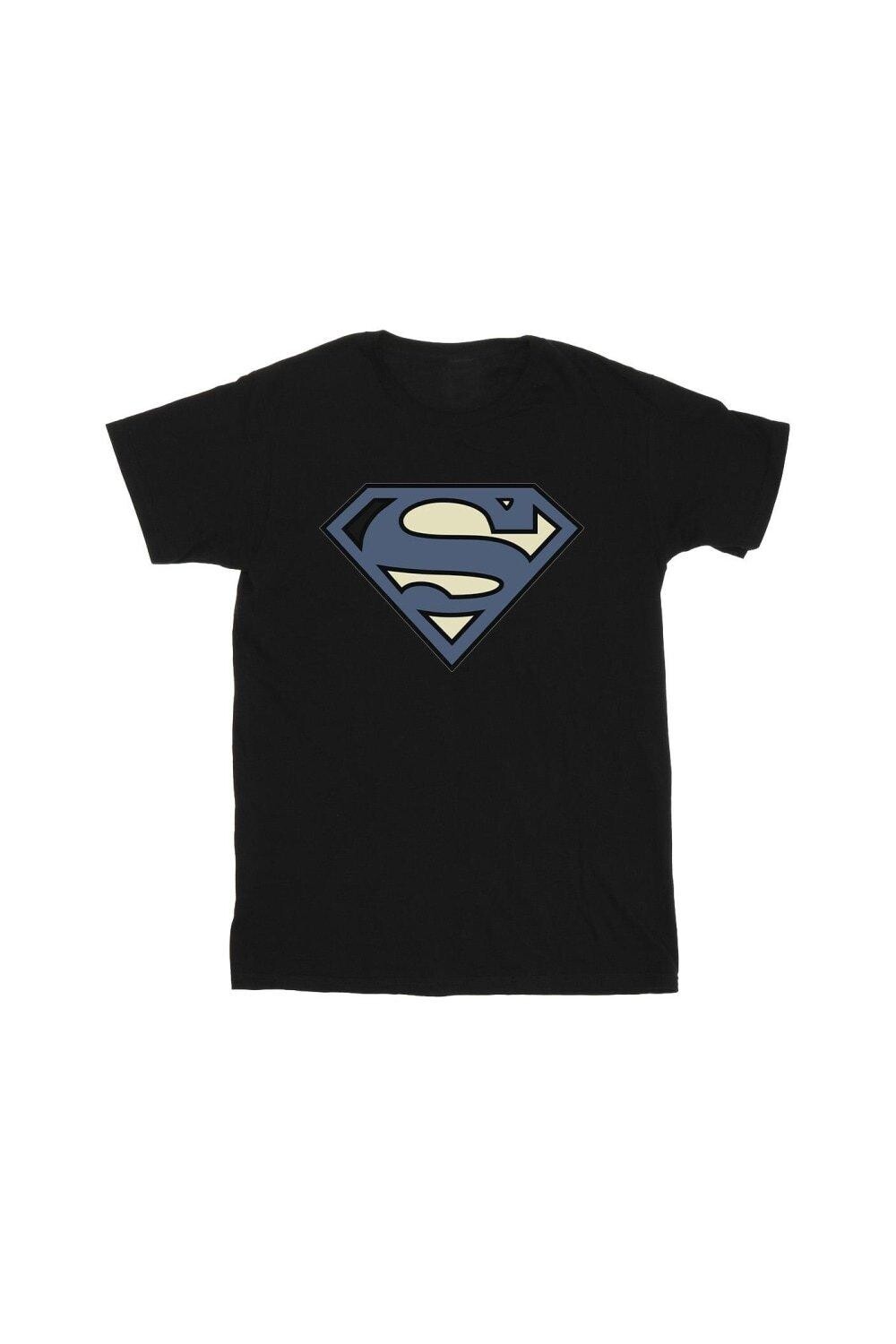 

Синяя хлопковая футболка с логотипом Superman Indigo DC Comics, черный