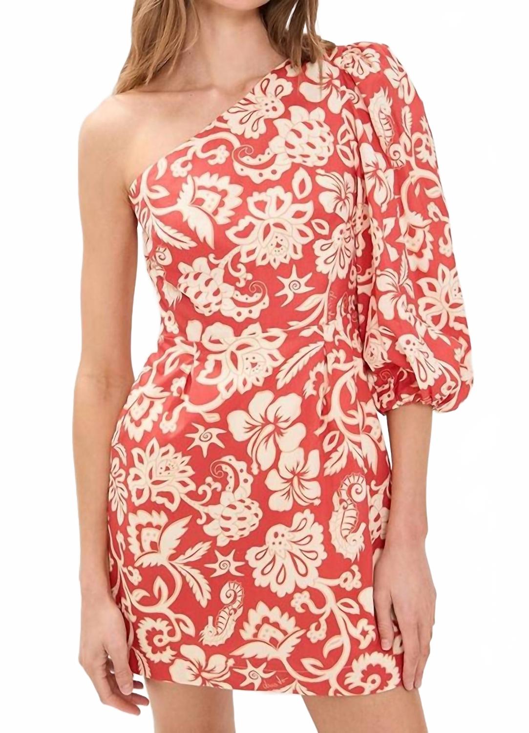 

Мини-платье с цветочным принтом и одним плечом в летнем стиле Dress to, Summer Print