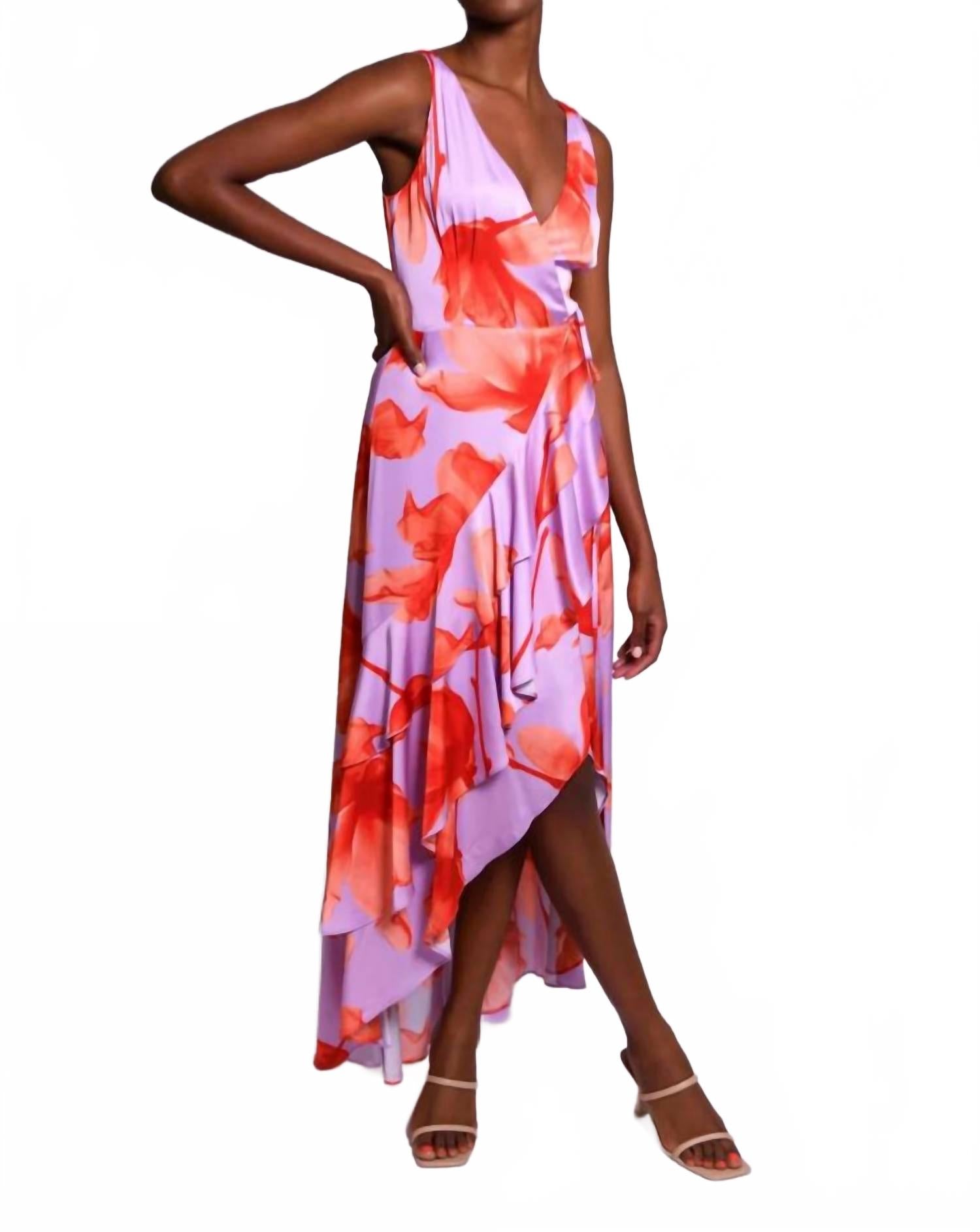 

Платье макси Isadora с цветочным принтом лавандово-оранжевого цвета Hutch, Lavender Orange Floral