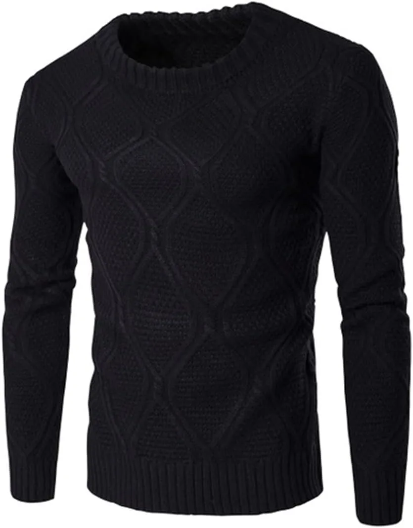 

Мужской осенний пуловер из шерсти, теплый свитер с круглым вырезом Zadaos