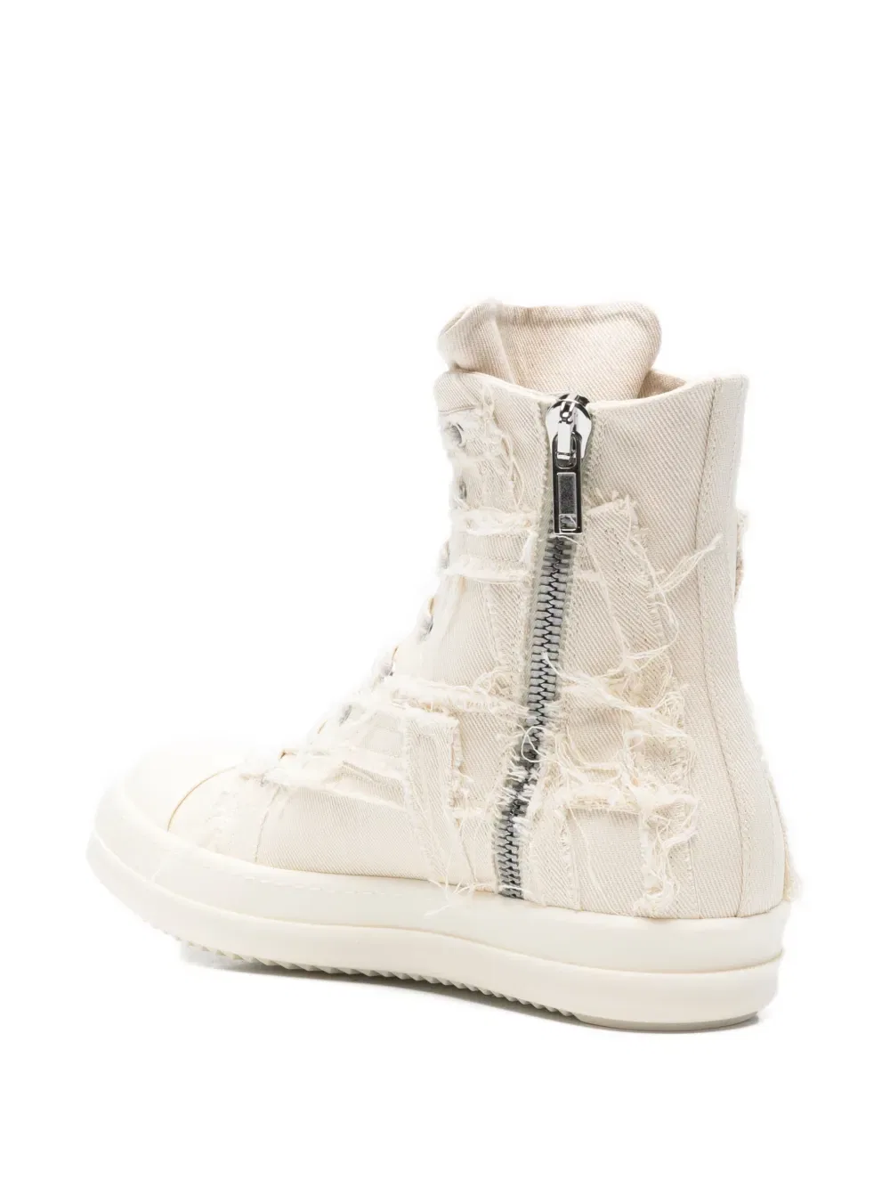 Потертые кроссовки на шнуровке Rick Owens Drkshdw, нейтральный — фото 3
