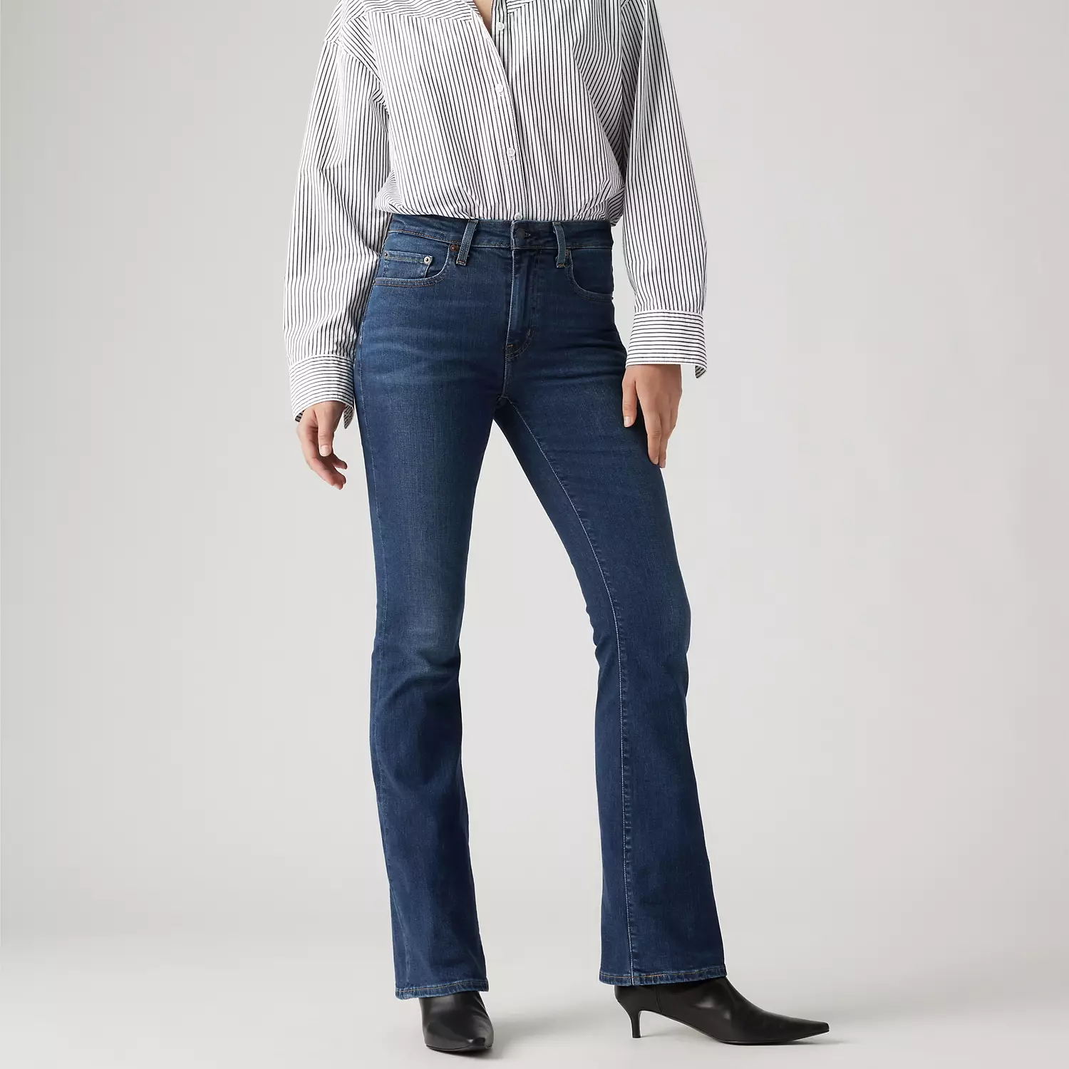 725 женские джинсы Bootcut с высокой посадкой Levi's, цвет Blue Wave - Dark Wash — фото 2