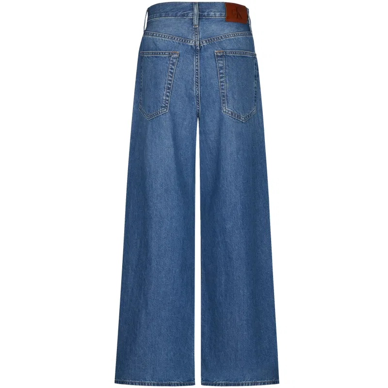 Джинсы женские YLQ Denim Blue moderate wide leg Calvin Klein, YLQ-Denim Blue — фото 3