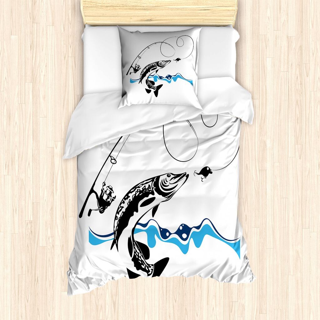 

Рыболовное пальто ABAKUHAUS, Hand Drawn Art Nautical, защита от клещей, подходит для аллергиков с наволочками, 135 см x 200 см - 80 x 80 см, черный синий