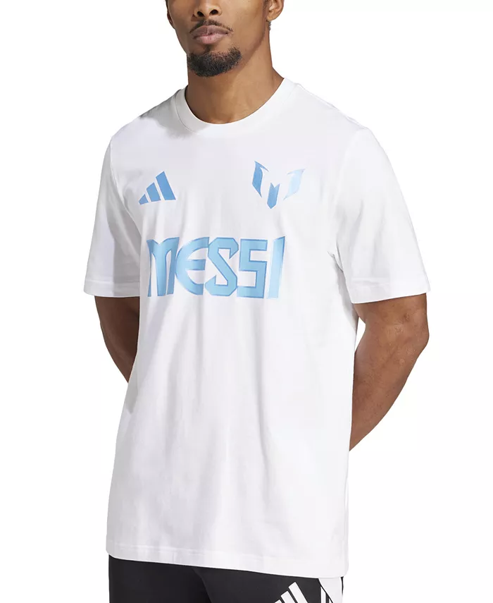 

Мужская футболка с принтом Messi Standard-Fit adidas, белый