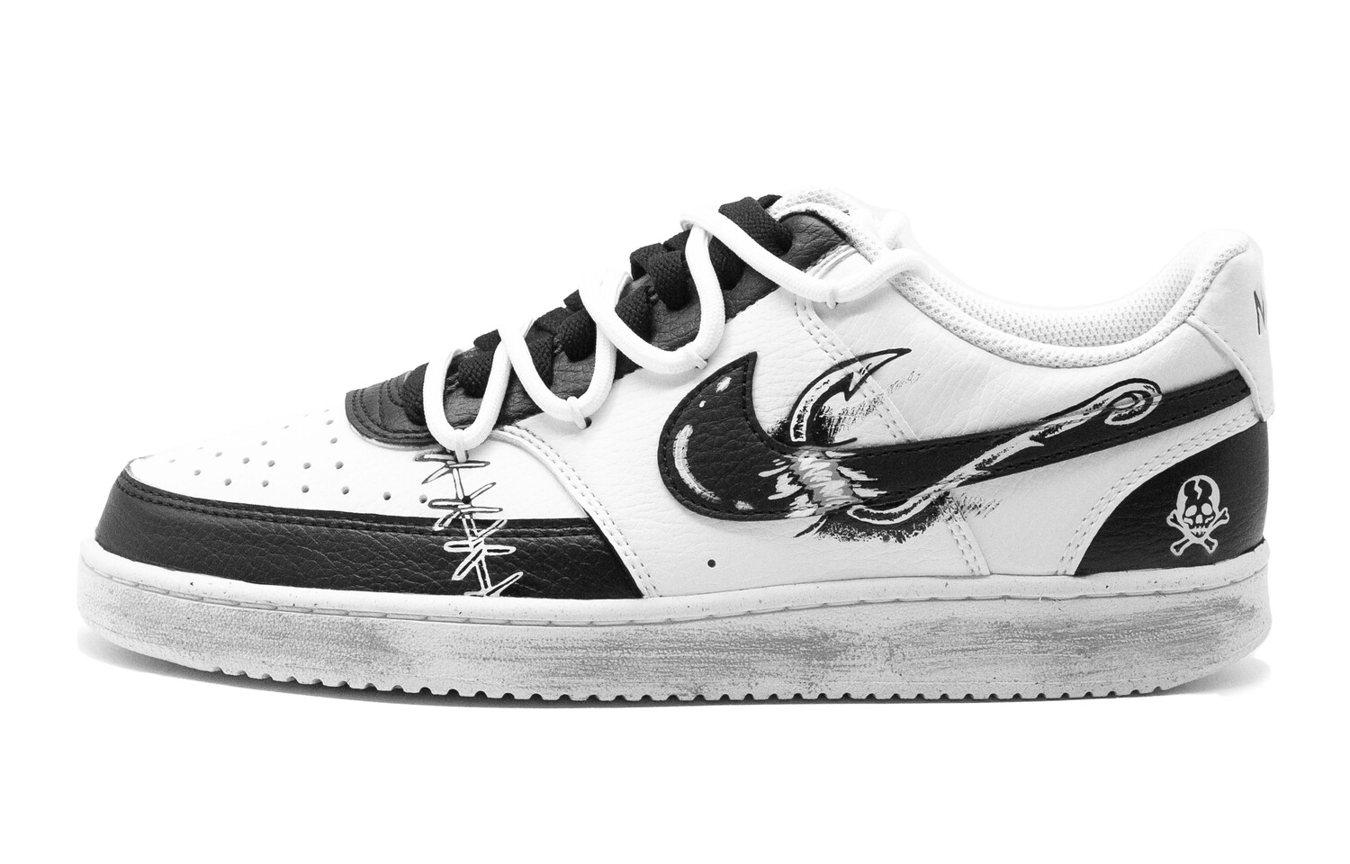 

Кроссовки Nike Court Vision 1 Skateboard Shoes Men Low-Top White Black, Белый, Кроссовки Nike Court Vision 1 Skateboard Shoes Men Low-Top White Black