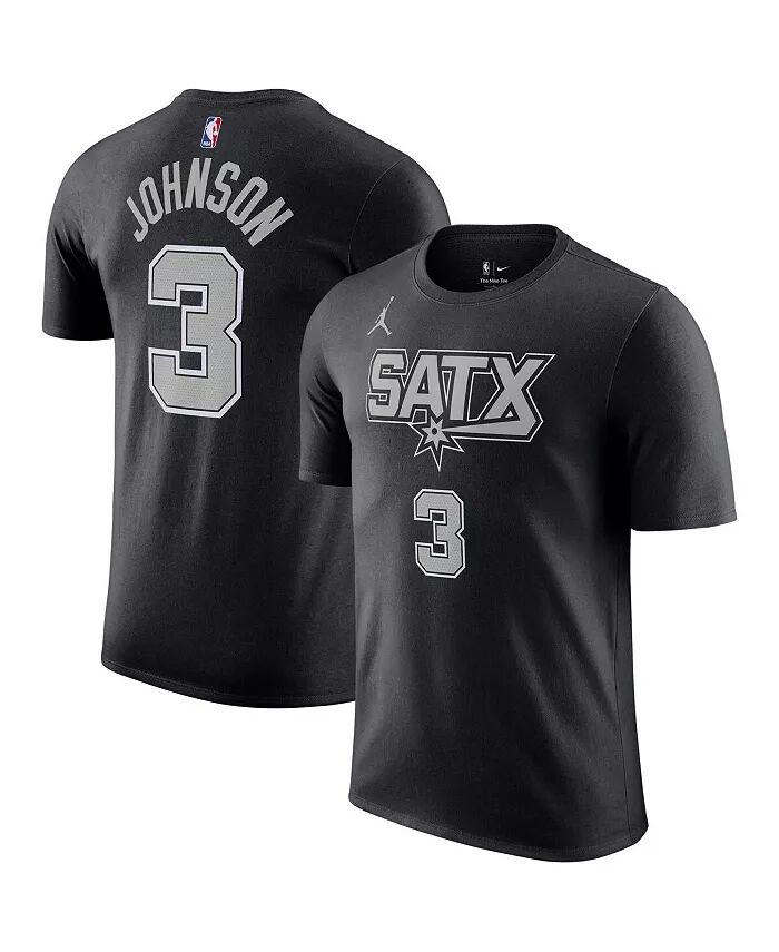 

Мужская футболка Keldon Johnson Black San Antonio Spurs 2022/23 Statement Edition с именем и номером Jordan