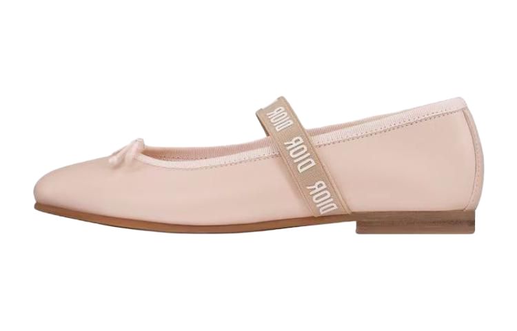 

DIOR Амортизация, износостойкие низкие детские кожаные туфли Pink Kids'