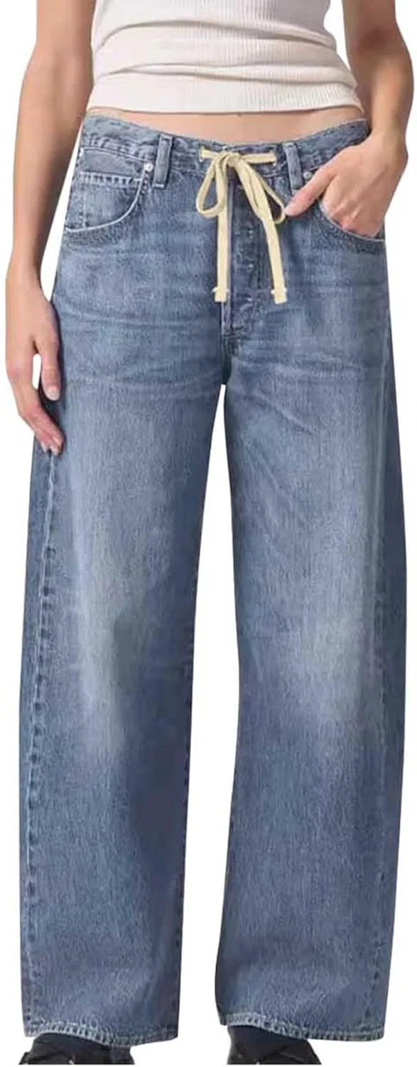 Джинсы свободные, boyfriend, Dark Blue