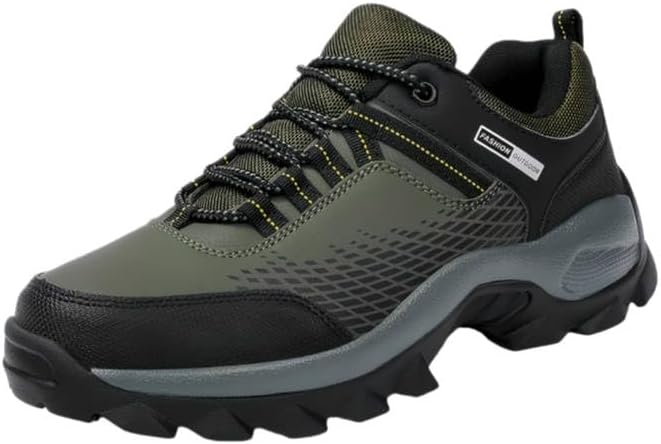 

Мужские кроссовки для активного отдыха на открытом воздухе - дышащий верх из сетки и PU, амортизирующая подошва EVA, шнуровка для комфортной прогулки по тропам и бега - черные/серые, расширенная версия, туристическое снаряжение Minlaidian