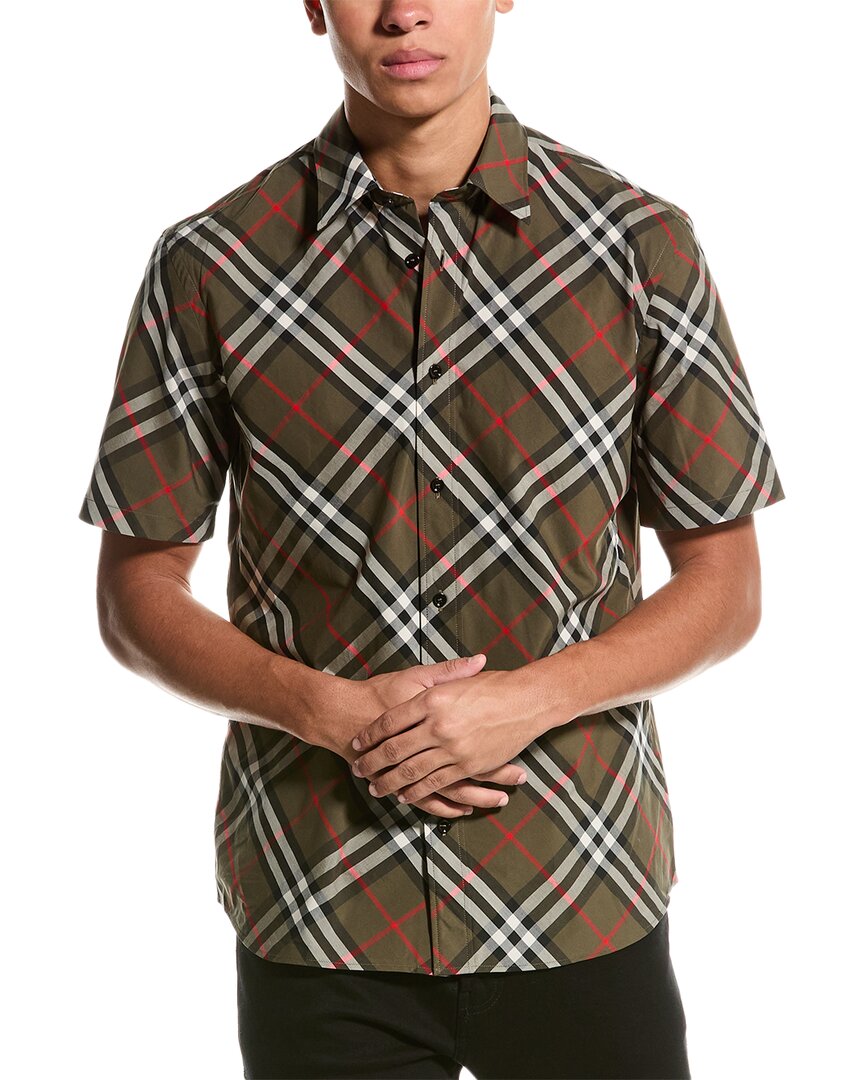 

Рубашка в клетку Burberry, зеленый