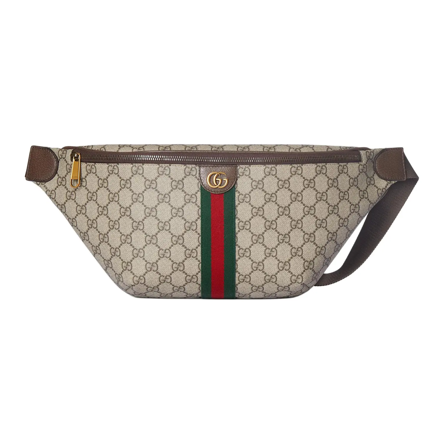 

GUCCI Ophidia Coated Fabric Fanny Pack Large мужской бежевый и dark brown