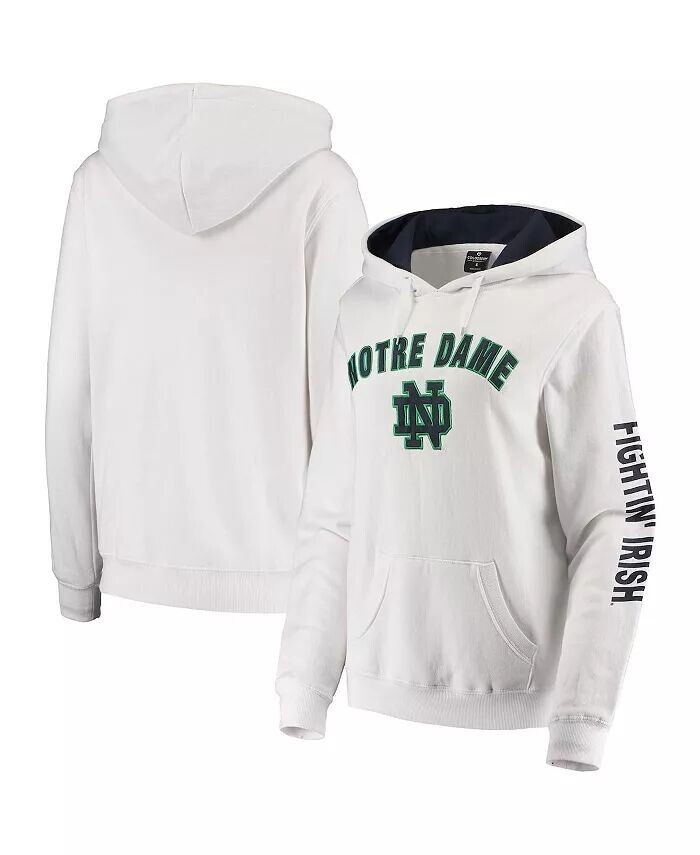

Женский белый пуловер с капюшоном Notre Dame Fighting Irish Loud and Proud Colosseum, белый