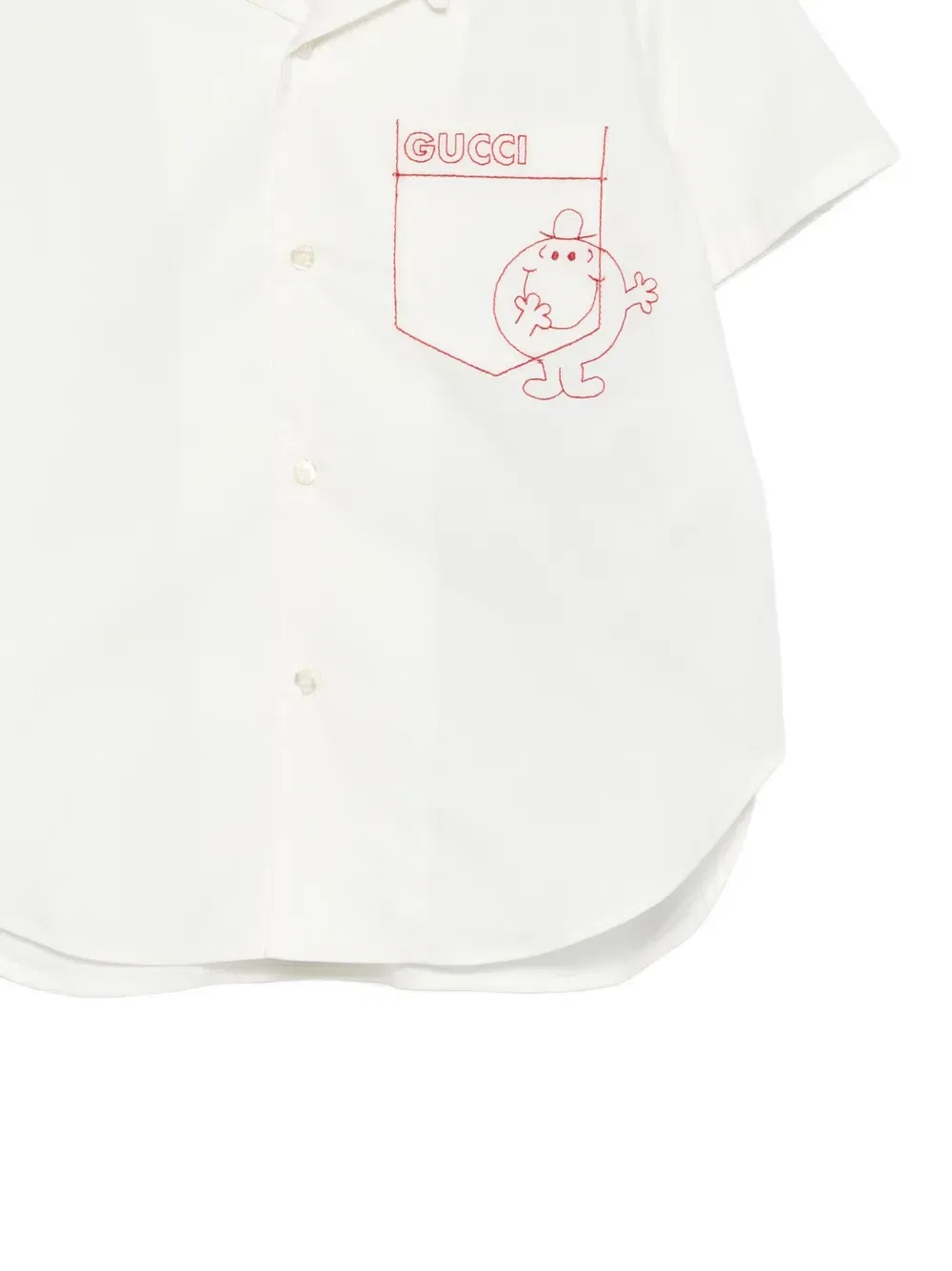 Рубашка с карманом "Мистер Мен" и "Маленькая мисс" Gucci Kids, белый — фото 3