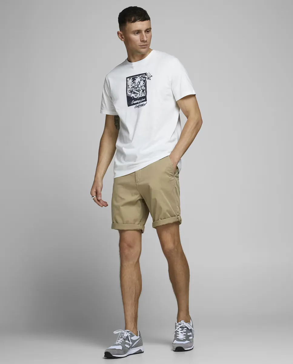 

Мужские хлопковые шорты-бермуды в китайском стиле Jack & Jones, бежевый