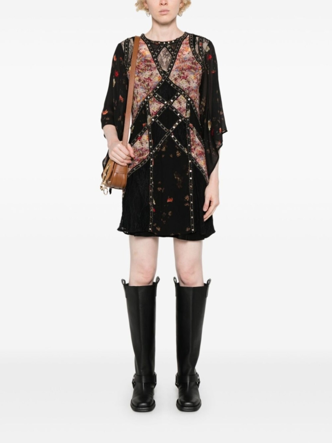 

AllSaints платье мини Lucia со вставками, черный