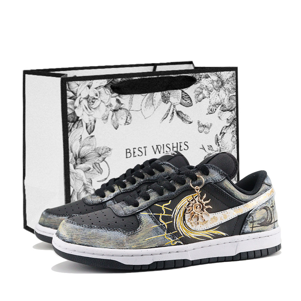 

Nike Big Seven Point Adjustment, Shopping Bag, Xihe And Wangshu Low Top Skateboard Shoes, мужские, белое золото, черное золото