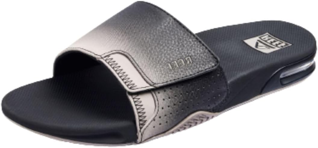 

Мужские сандалии REEF Fanning Slide с открывалкой для бутылок, поддержкой свода стопы, прочной подошвой, водостойкие, черный