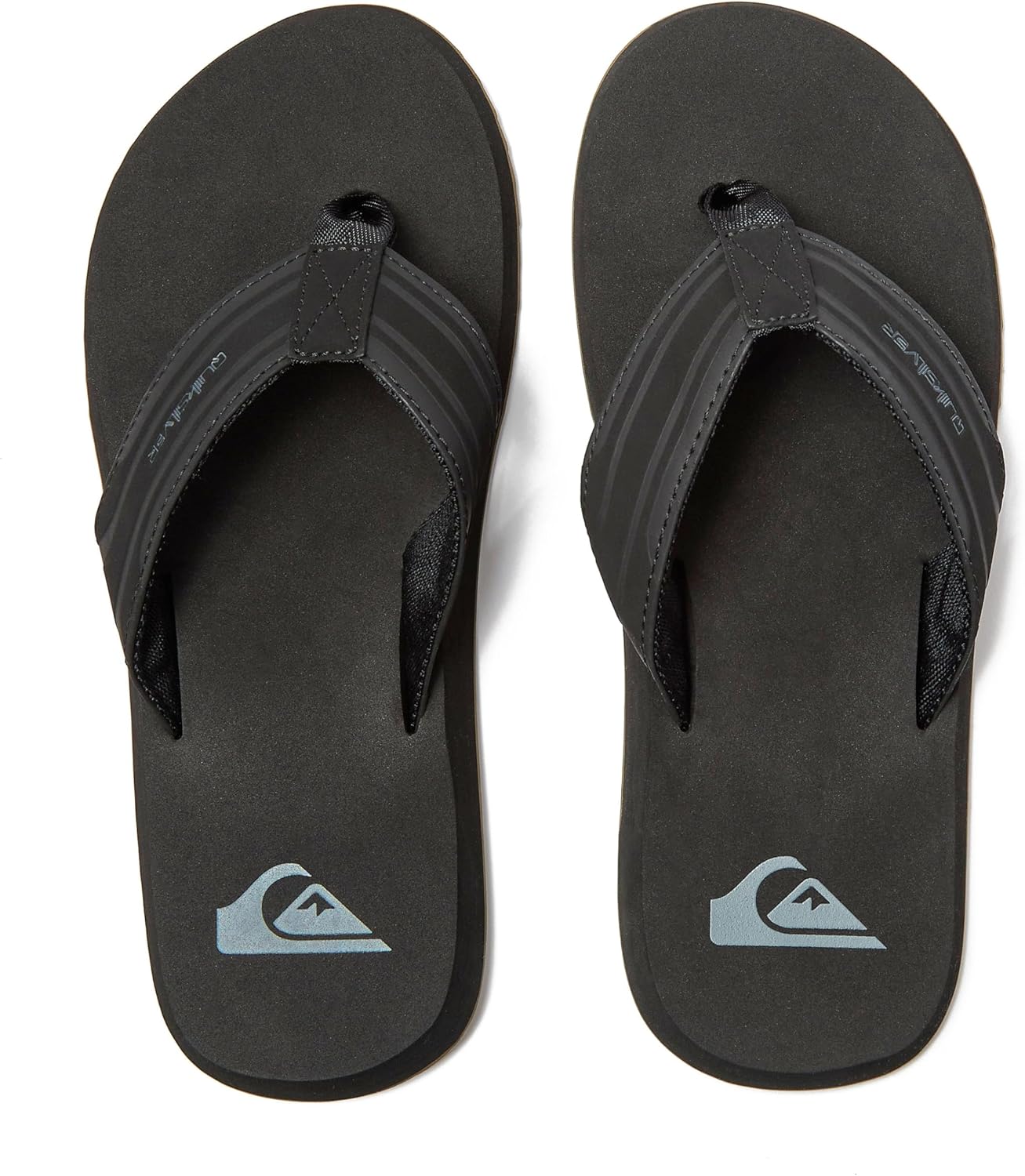 Мужские шлепанцы Quiksilver Monkey Wrench, спортивные с поддержкой свода стопы, размеры 6-15, мужские шлепки-сланцы, черный/коричневый — фото 4