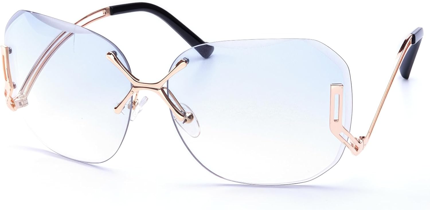 

Женские круглые солнцезащитные очки ICARA с алмазной огранкой – увеличенные очки с защитой от УФ-излучения для пляжа, вождения и в качестве модного аксессуара, Gradient Blue