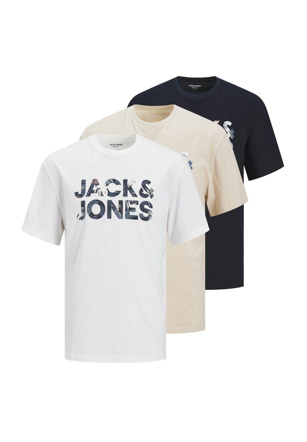 

Футболка с принтом BRYAN KURZARM 3ER PACK Jack & Jones, белый