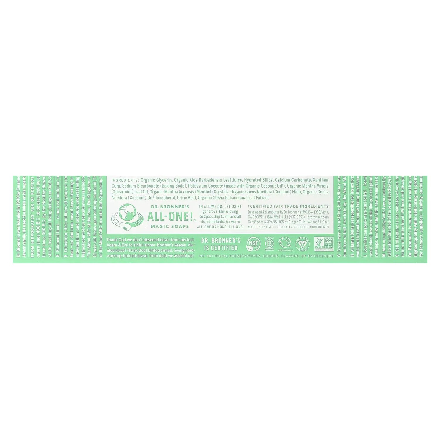 Зубная паста All-One, мята, 5 унций (140 г) Dr. Bronner'S — фото 3