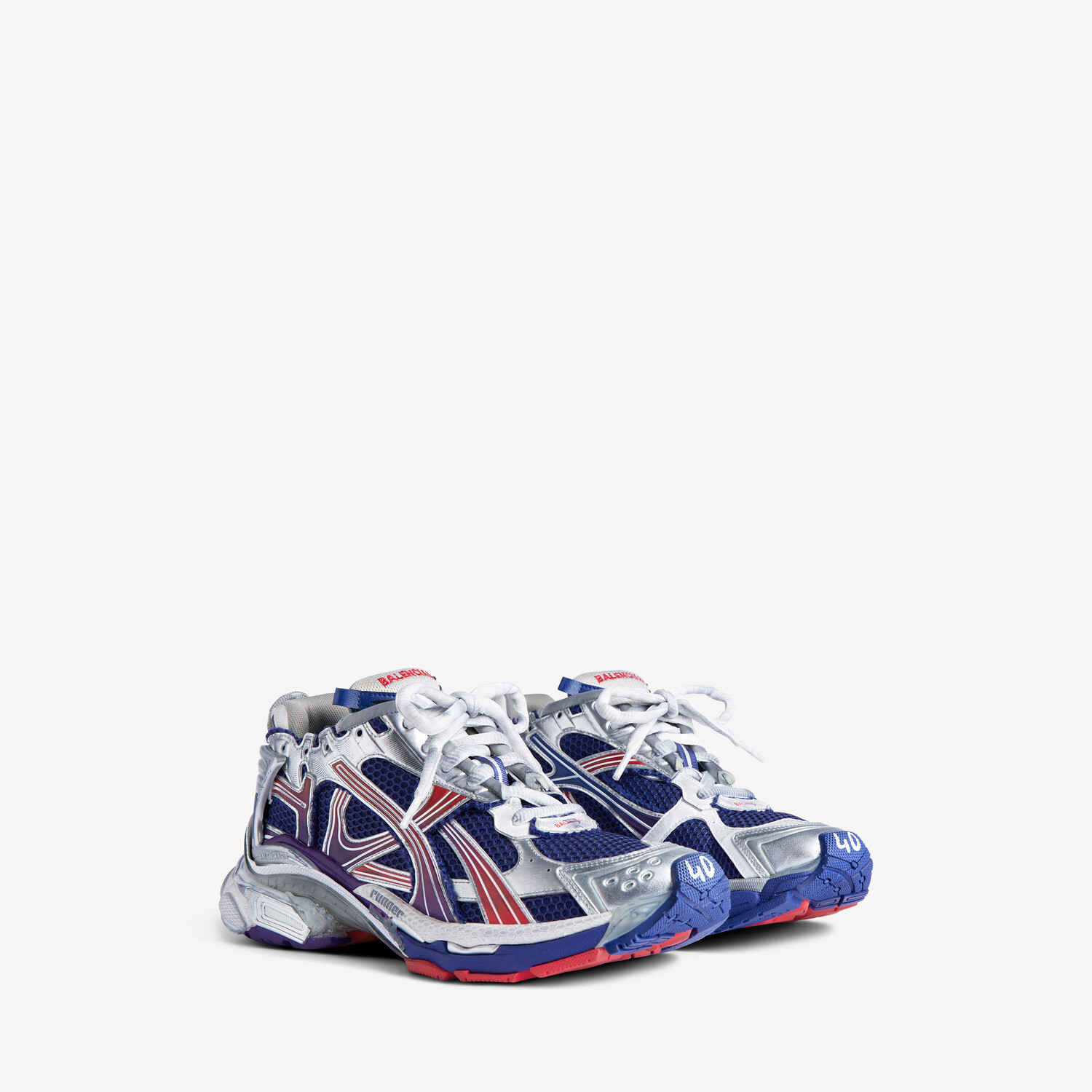Мужские кроссовки runner с градиентом, синие/красные/серые BALENCIAGA, красный/серый/темно-синий — фото 2