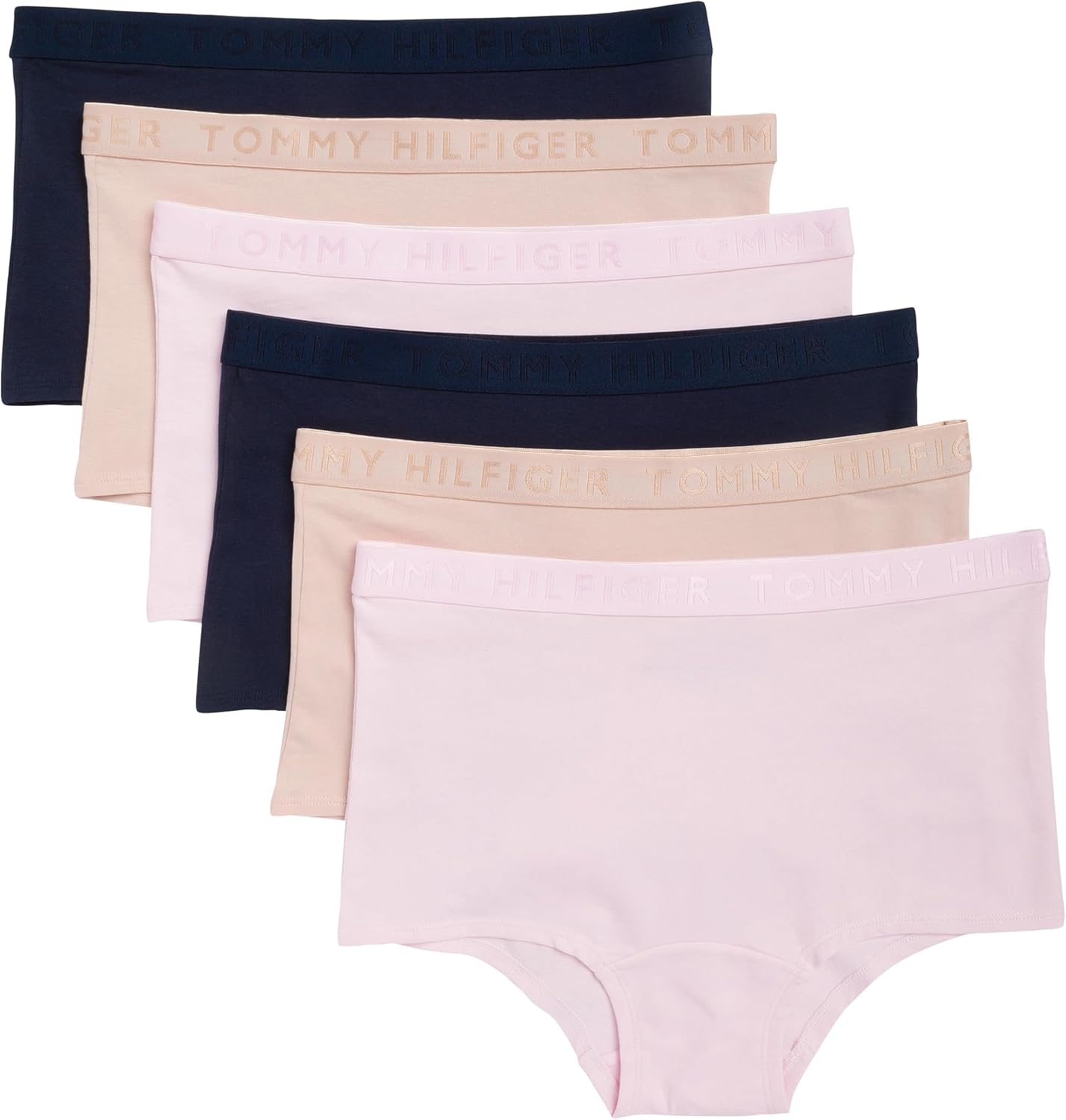 

Женские хлопковые шорты Tommy Hilfiger с логотипом и поясом, упаковка 6 шт., Pink/Beige/Navy