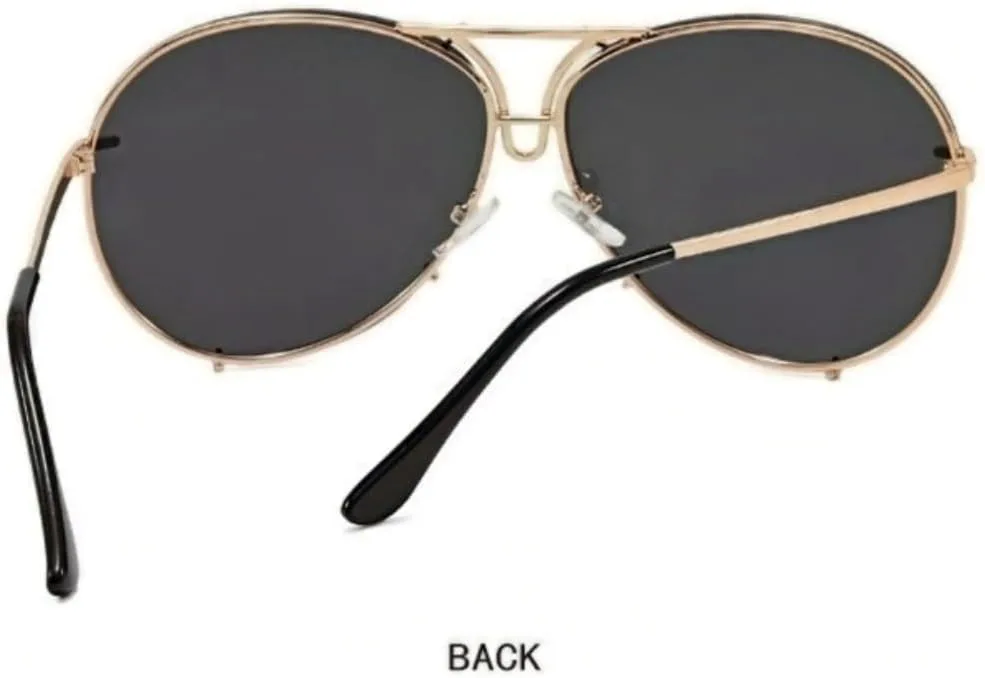 

Ретро-солнцезащитные очки большого размера круглой формы для женщин и мужчин, роскошная металлическая оправа, защита от УФ-излучения UV400 UATXTAU, Light Purple