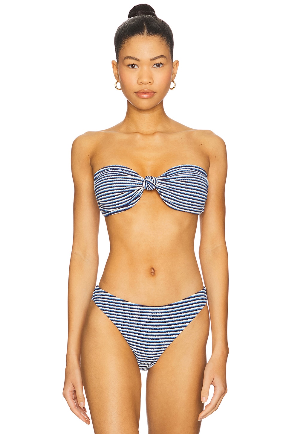 

Бандо бикини с узлом Stripe knot от Milly, navy