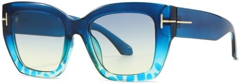 

Солнцезащитные очки Rivet для женщин, модные, с градиентным переходом цвета, повседневные, с зеркальными линзами, стильные квадратные очки для мужчин с защитой от УФ-излучения MTZJH, Blue