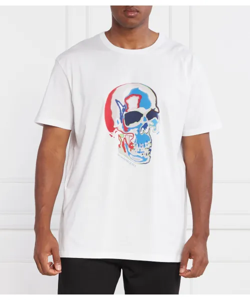 

Футболка с эффектом солнечной радиации Regular fit Alexander Mcqueen, белый